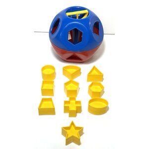 Vintage TUPPERWARE Shape-O-Ball Toy Shape Sorter Educational 10 Shapes COMPLETE